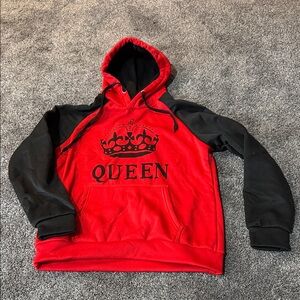 Queen Red and Black Crown Hoodie